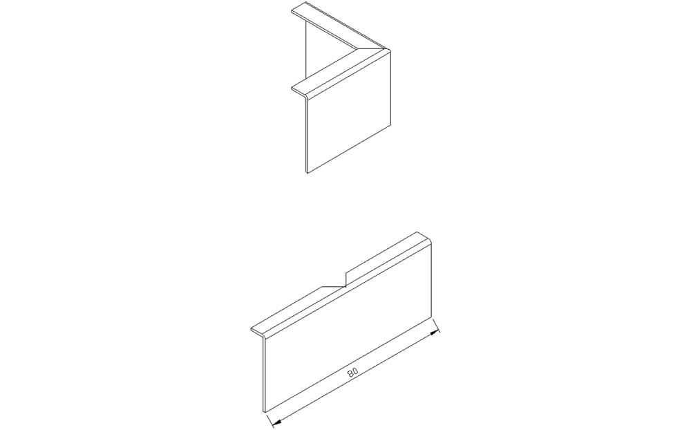 AluArt Dakrandverbindingsplaatje 45mm