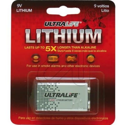 Product afbeelding voor Ultralife Longer Batterij Lithium 9V