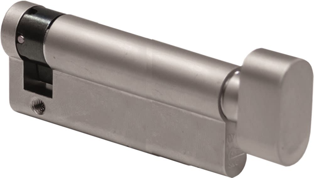 Oxloc Profielcilinder Met Knop O5 Enkel 0/K50mm Staal Vernikkeld Mat SKG2