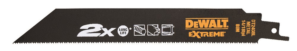 DeWALT Reciprozaagblad DT2408LQZ 203x2,5mm Voor Metaal Medium 5st
