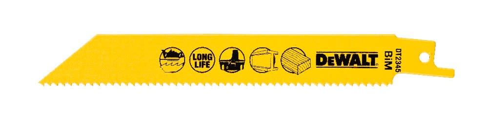 DeWALT Reciprozaagblad DT2345QZ Bi-Metaal 152mm 5st Universeel