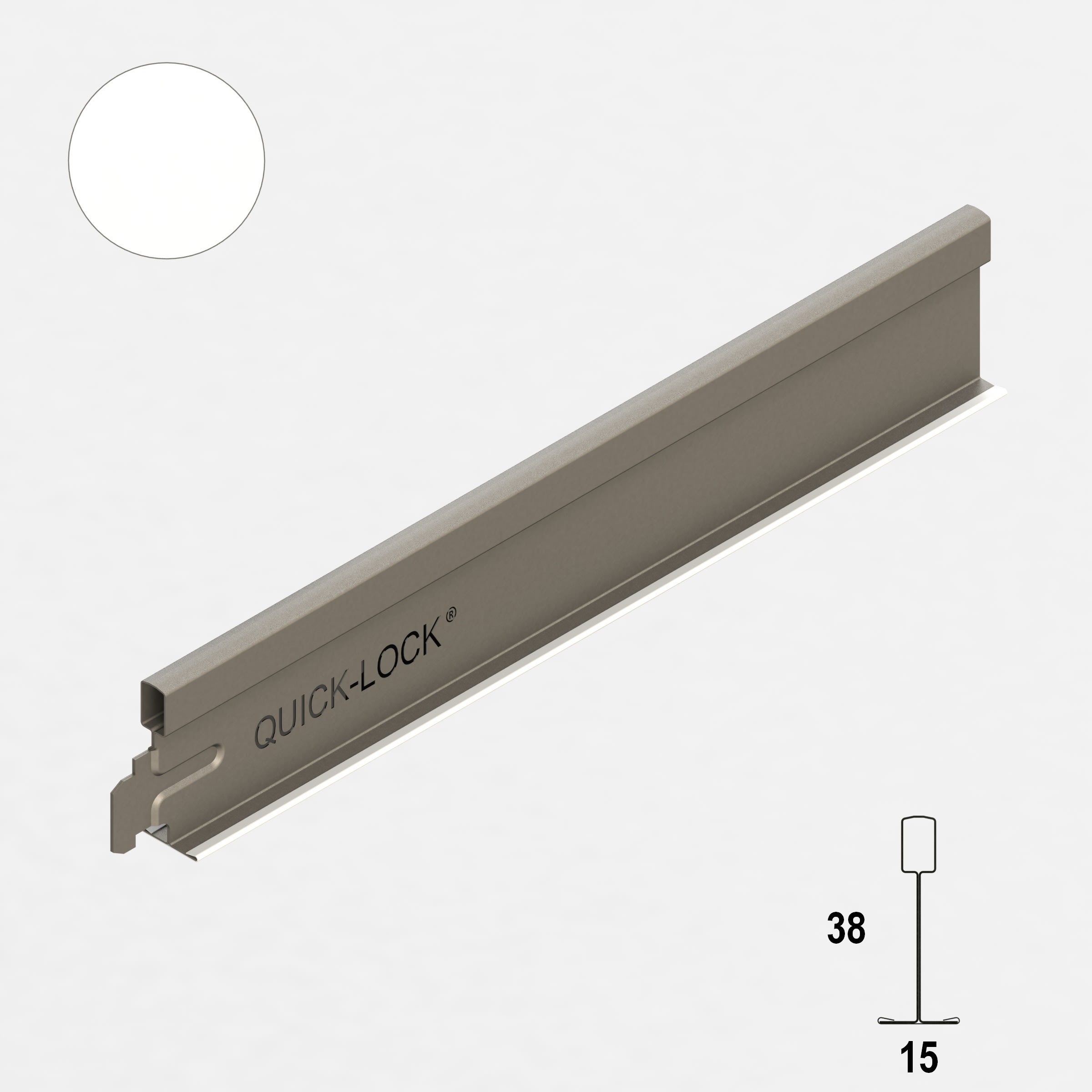 API Quick-Lock Tussenstuk 15x38mm 60cm Sneeuwwit 60st Per Pak