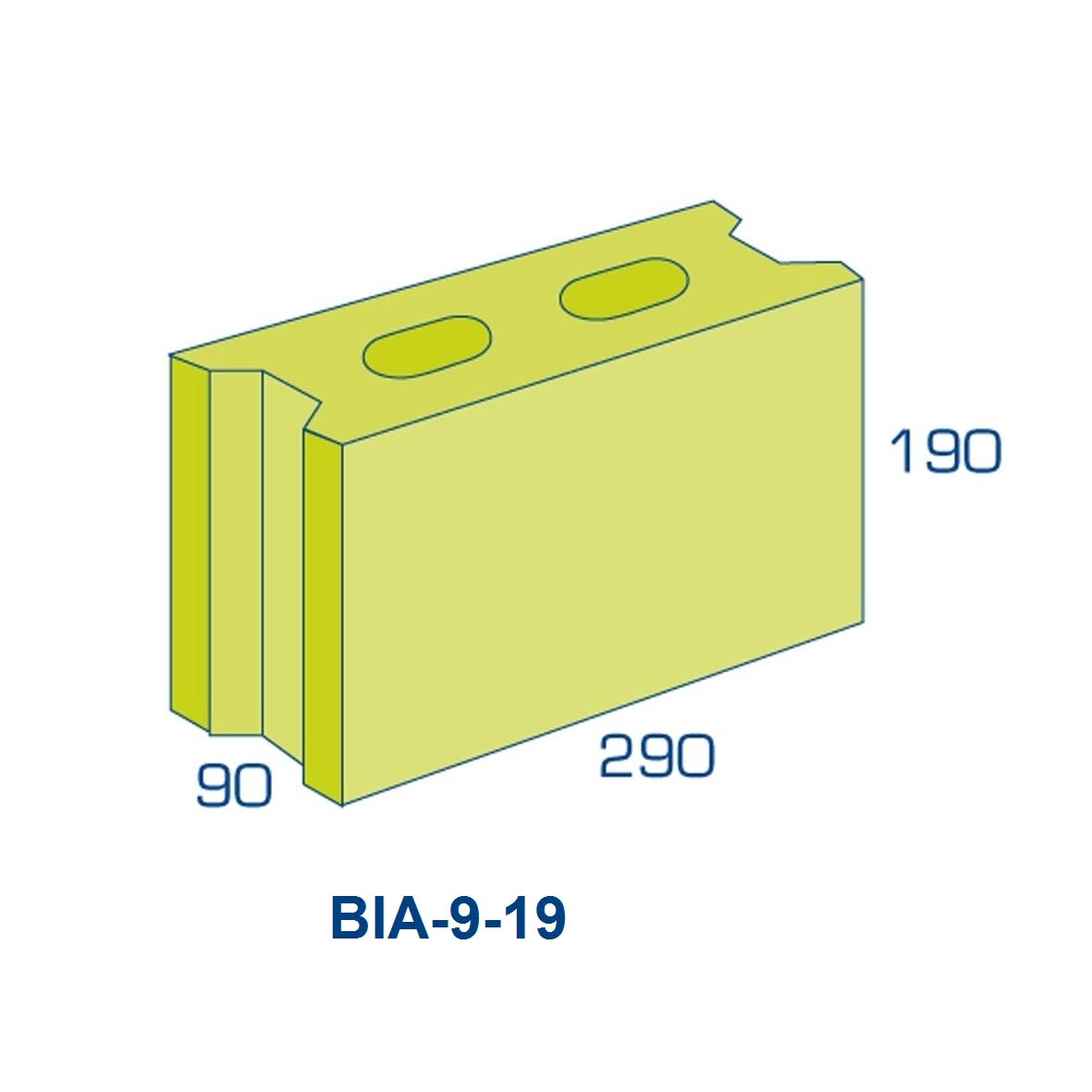 BIA Grindbetonblok 9/19 Klinker 290x90x190mm Vuilwerk