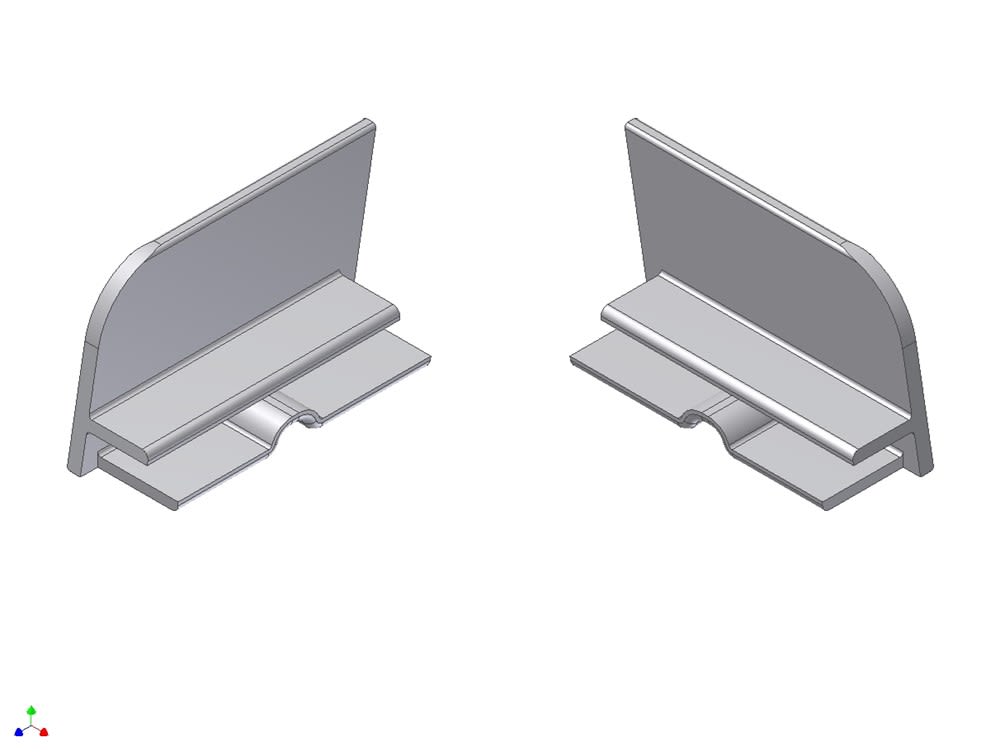 AluArt Kopschot Voor Waterslagprofiel Links/Rechts 40mm