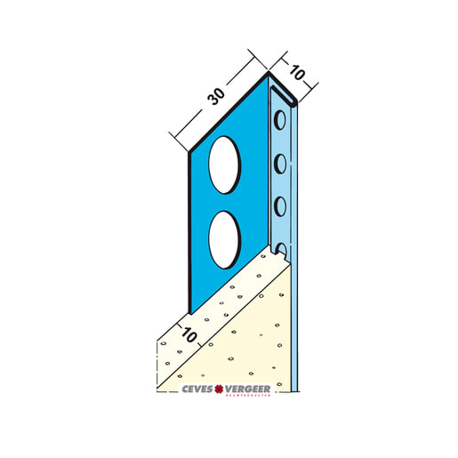 Product afbeelding voor Stucstopprofiel 1212 300cm 10mm Verzinkt