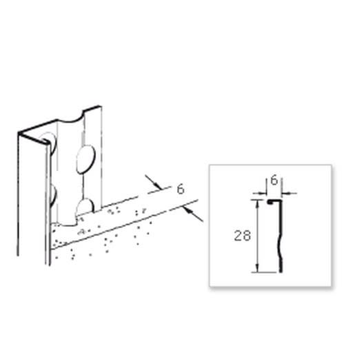 Product afbeelding voor Ripstaal Stucstopprofiel 1216 300cm 6mm Aluzink