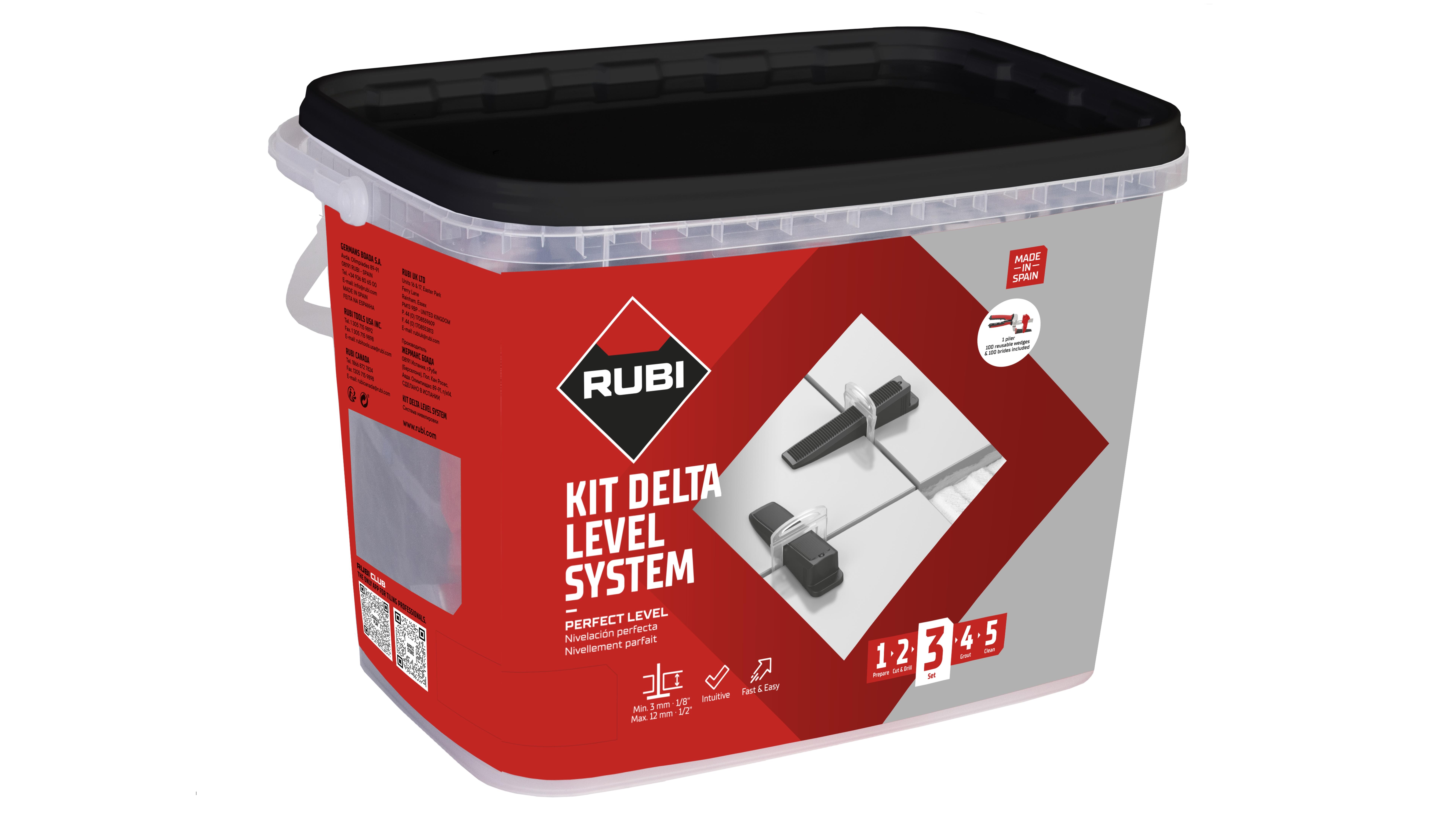 Product afbeelding voor Rubi Tegelnivelleringsset Delta Levelling Systeem 2mm 300 Strips / 100 Kapjes