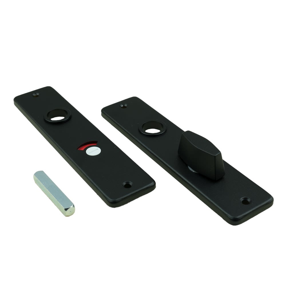 AMI Kortschild 180/41 Recht Met Krukgat/WC-Garnituur 180x41mm WC63/8 Aluminium Zwart