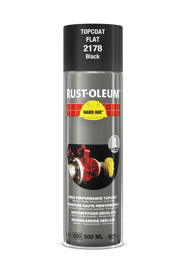 Rust-Oleum Deklaag Hard Hat 2178 500ml Mat Zwart