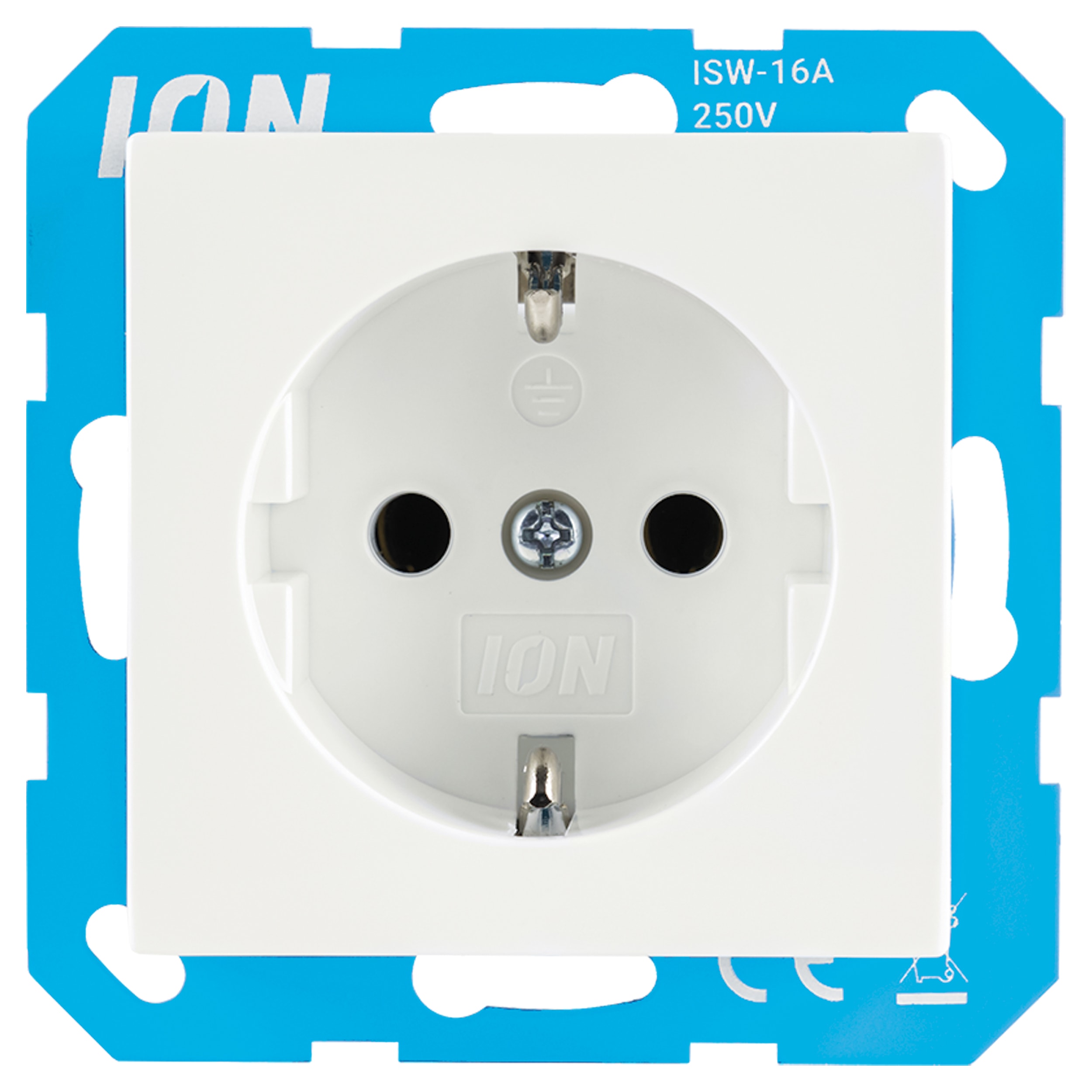 ION Industries V1/J1 Contactdoos Inbouw 1-Voudig Randaarde Alpinewit