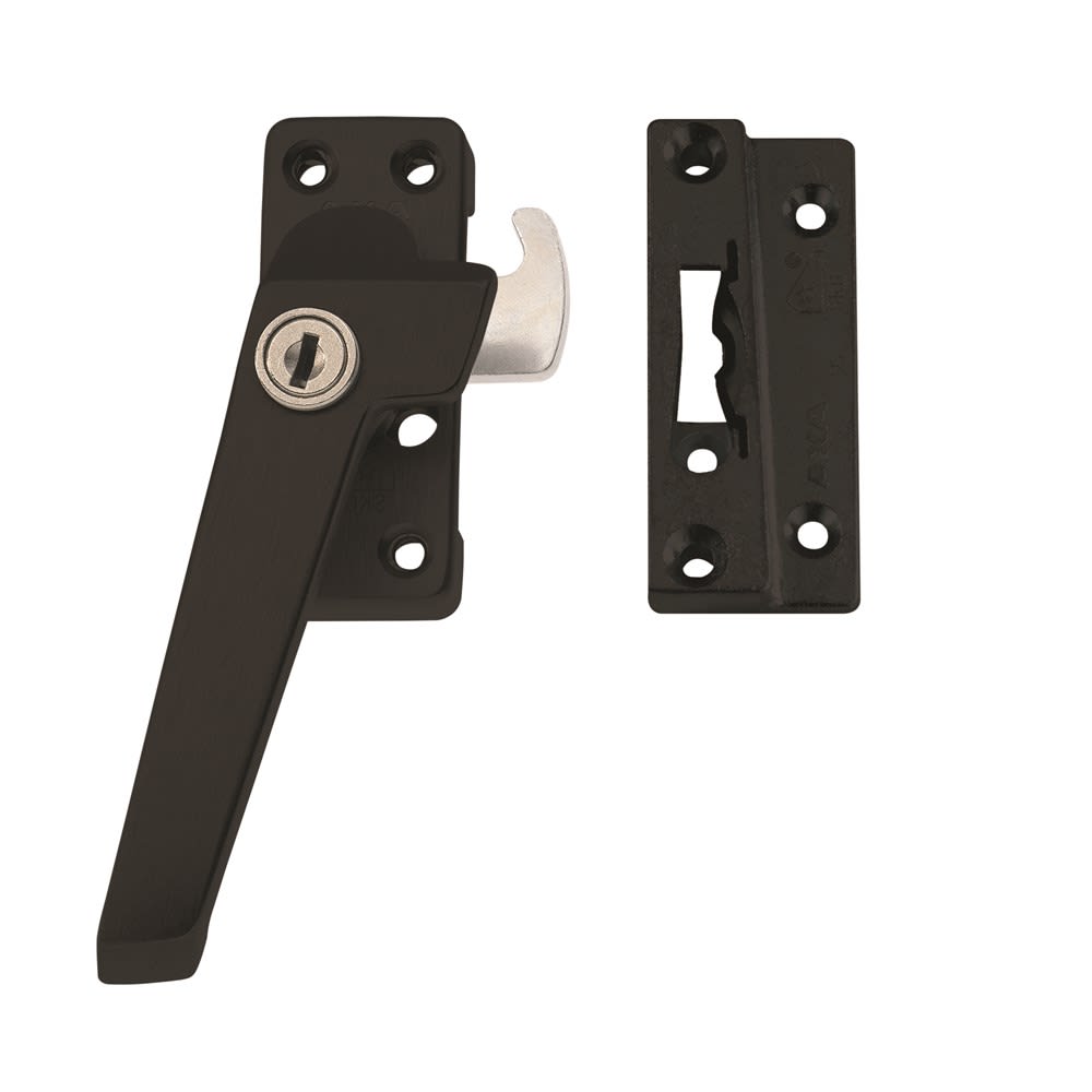 AXA Veiligheidsraamsluiting Met Haakschoot/Cilindersluiting Links Aluminium Zwart