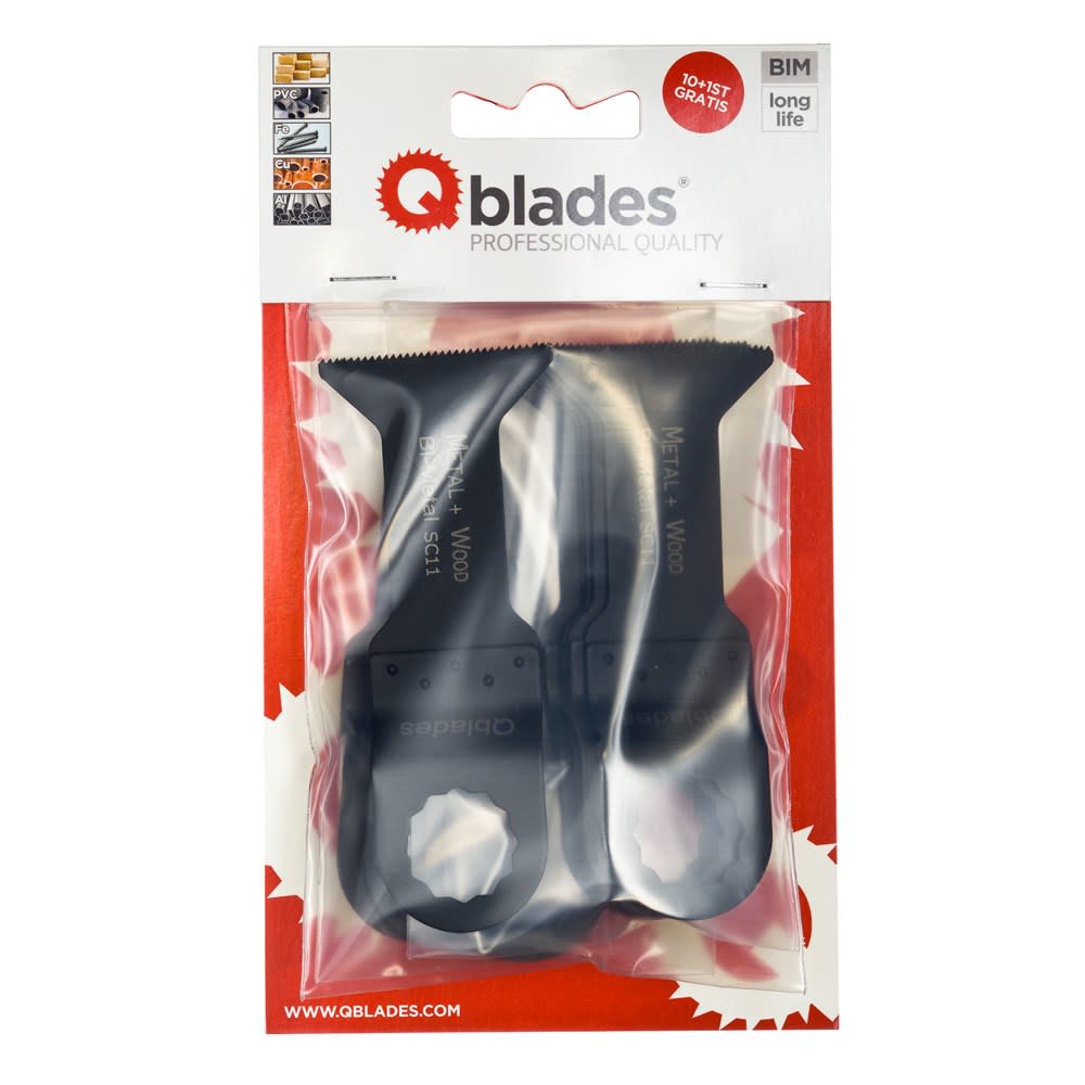 Product afbeelding voor Qblades Multitoolzaagblad SC11 45x60mm Bi-Metaal 11st