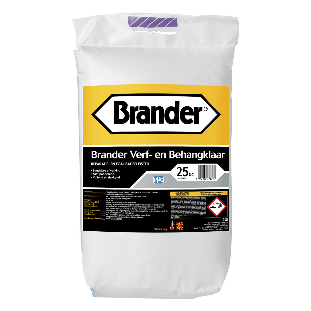 Brander Verf- en Behangklaar 25kg Wit
