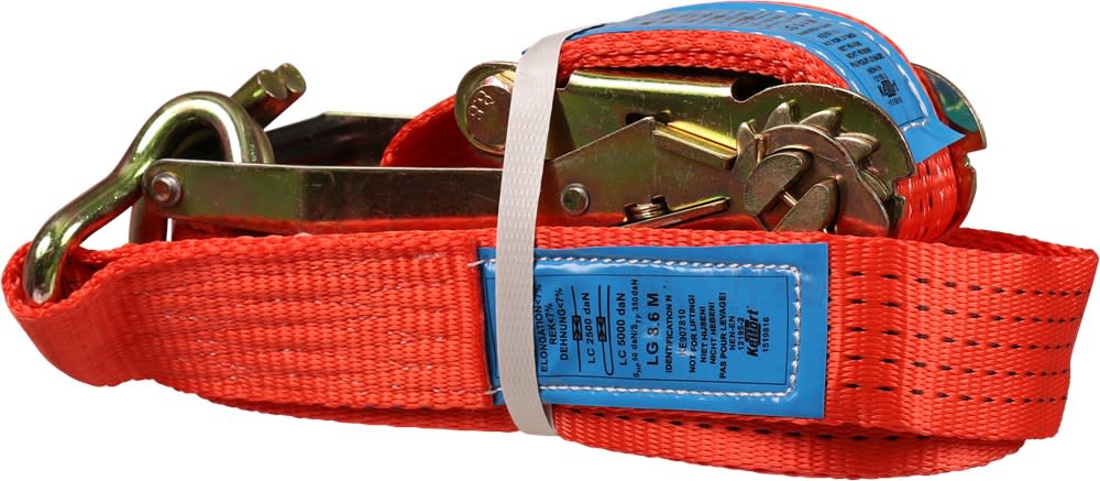 Kelfort Spanband Met Ratel/Haak 50mm 9.0m 2500- 5000 daN Rood 1st