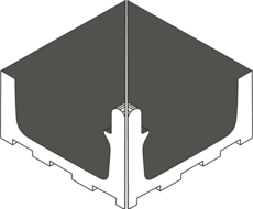 Product afbeelding voor Villeroy & Boch Binnenhoek Pro Architectura 3.0 Pool System Solid Grey 23x23cm Mat 3674C3900010