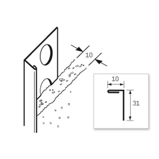 Product afbeelding voor Ripstaal Stucstopprofiel 1212W 300cm 10mm Verzinkt Staal Wit Gelakt