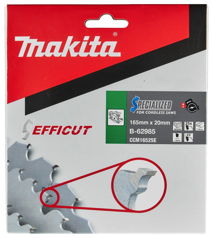 Product afbeelding voor Makita Cirkelzaagblad 20x165x1,4mm 25tands Voor Hout 1st