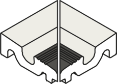 Villeroy & Boch Binnenhoek Pro Architectura 3.0 Pool System Solid Grey - Neutral White 12x12cm Mat 3012C3060010