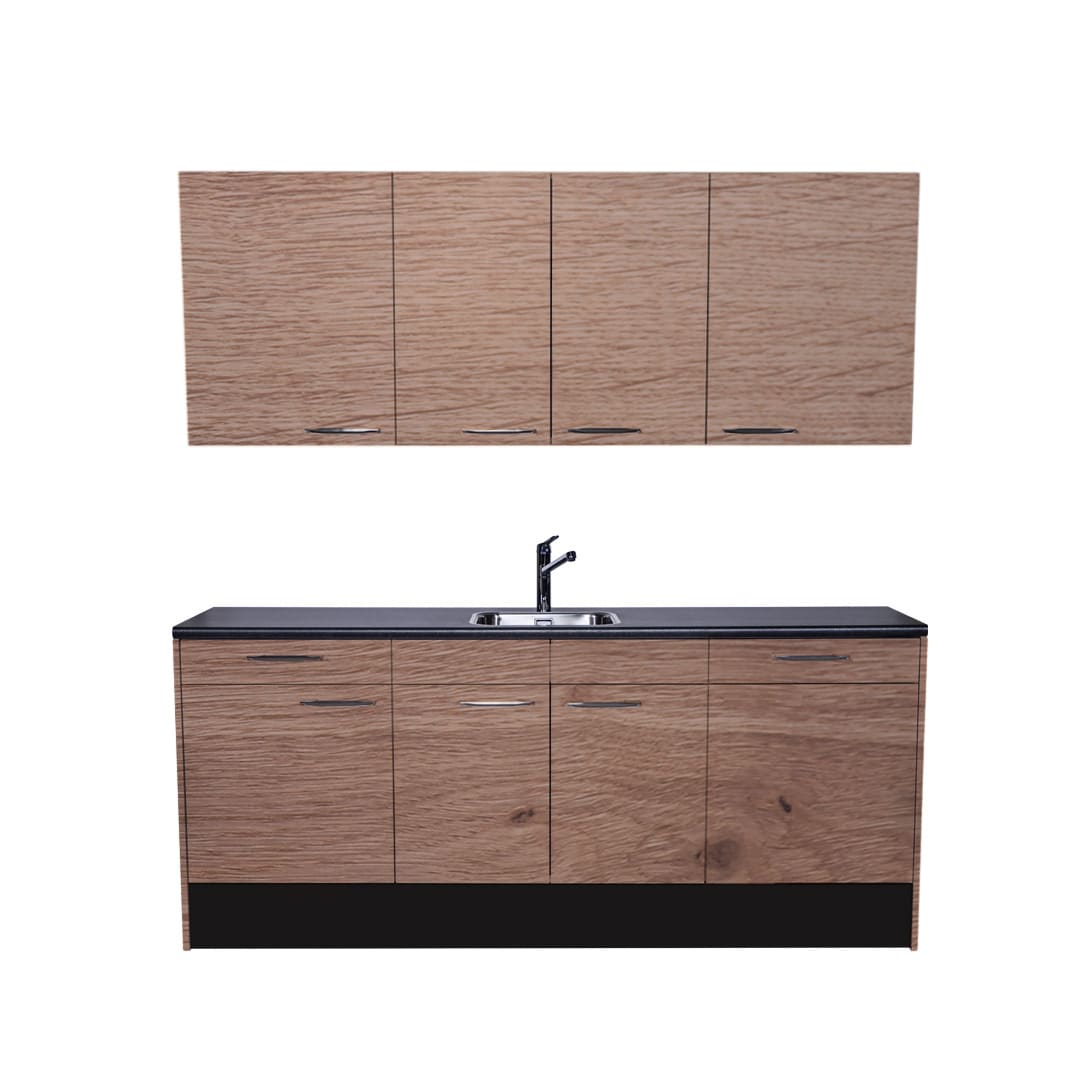 Product afbeelding voor Procasa Keuken 210cm Compleet Mountain Oak Inclusief Vaatwasser Volledig Geintegreerd