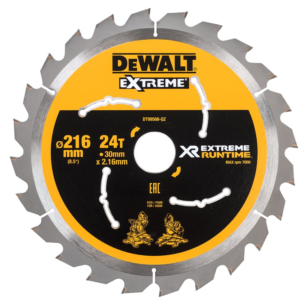 Product afbeelding voor DeWALT Cirkelzaagblad DT99568QZ 216x30mm 24tands XR Flexvolt