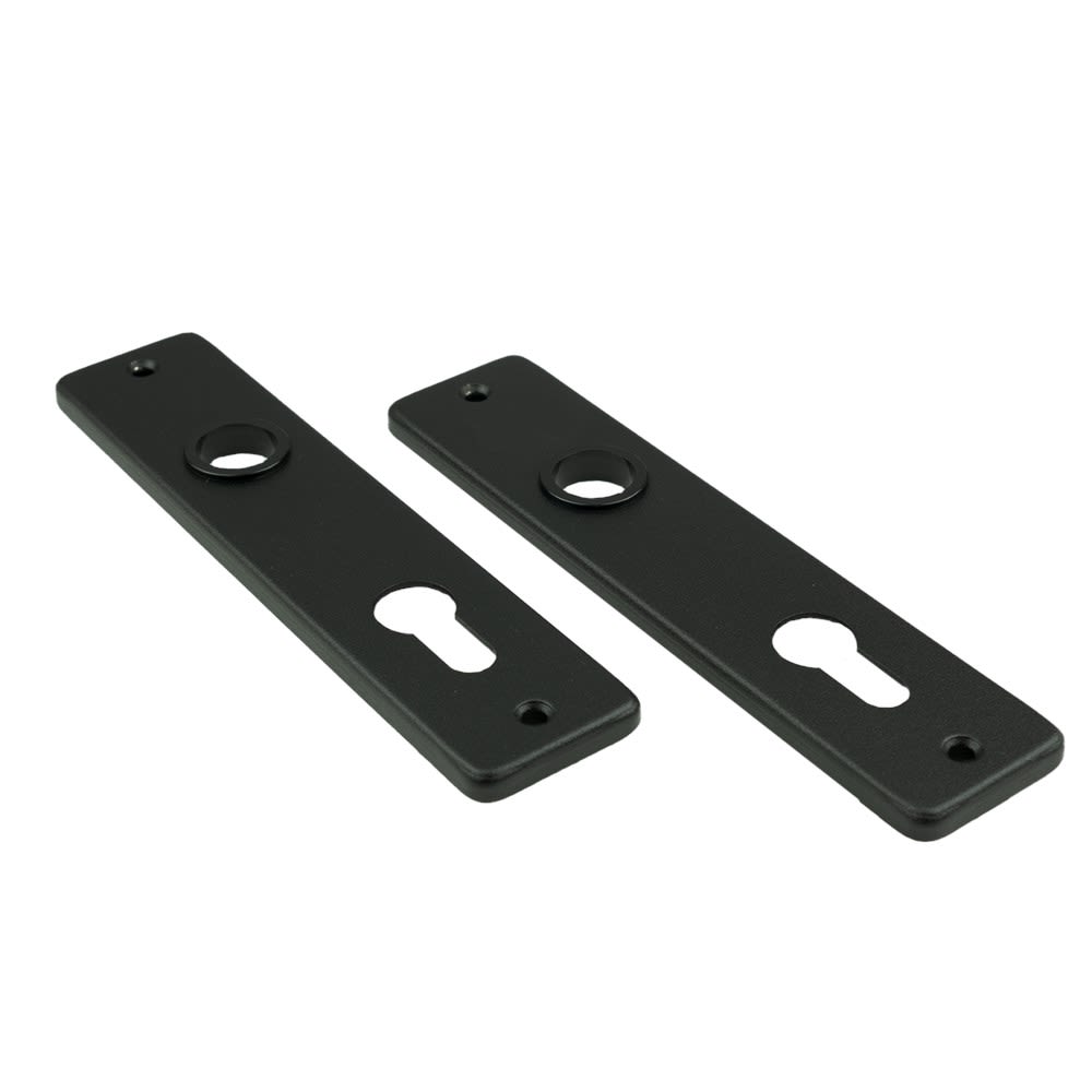 AMI Kortschild 180/41 Recht Met Kruk-/Profielcilindergat 180x41mm PC72 Aluminium Zwart