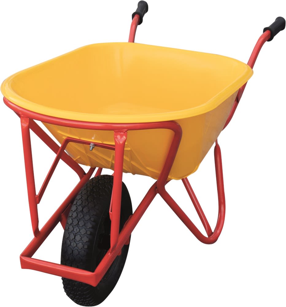 Kelfort Stratenmakerskruiwagen 85L 4ply Luchtband Geel