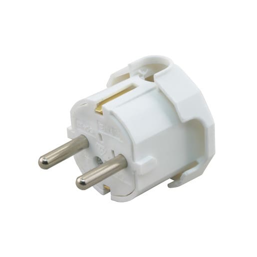 Stekker RA zij-invoer 10 16A wit