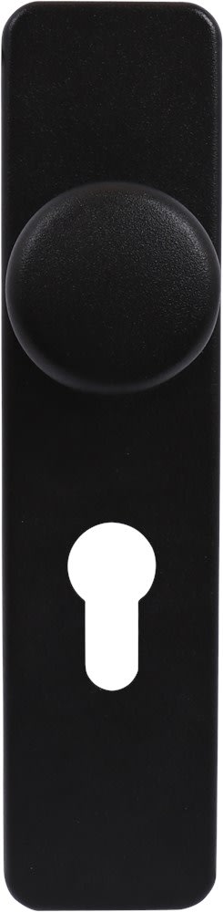 Oxloc Kortschild Recht Met Knop En Profielcilindergat 185x44mm PC55 Aluminium Zwart