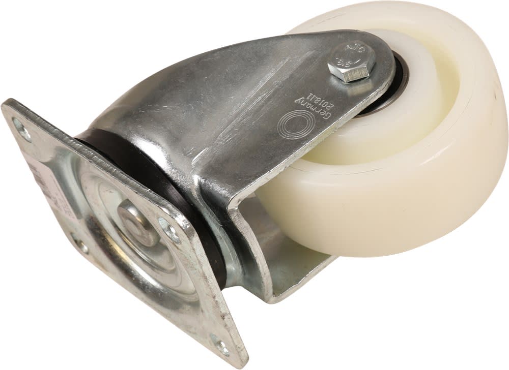 Kelfort Zwenkwiel Met Rollager 125mm 700kg Met Bevestigingsplaat Verzinkt Wit