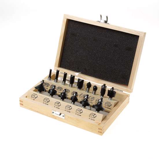 TR Frezenset Schacht 8mm 15-delig In Houten Kist