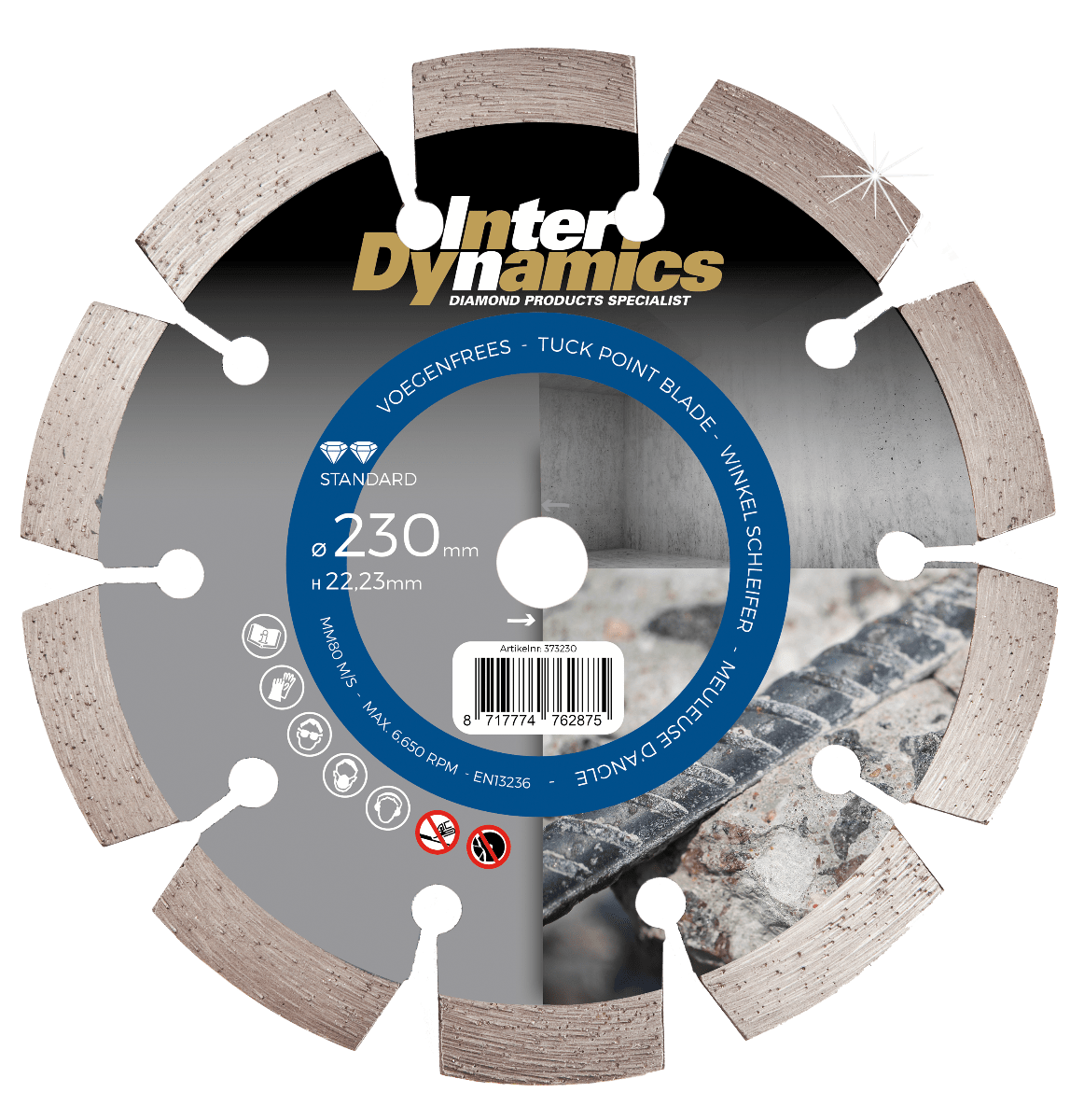 InterDynamics Diamantvoegenfrees Standard 125x22.2mm 1st