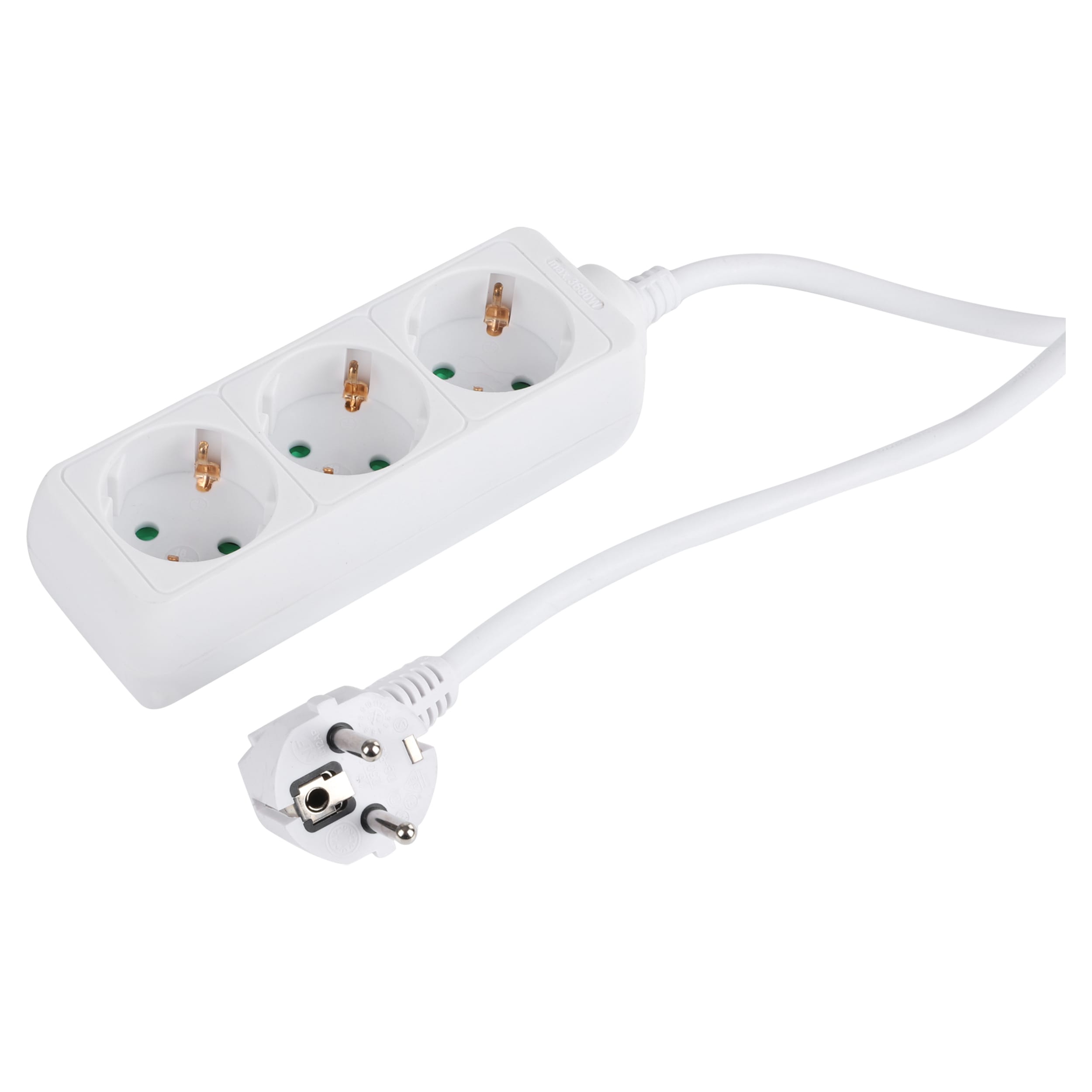 Q-Link Stekkerdoos Met Kabel Met 3 Contactdozen 1,5mm² Kabellengte 5m Randaarde Wit