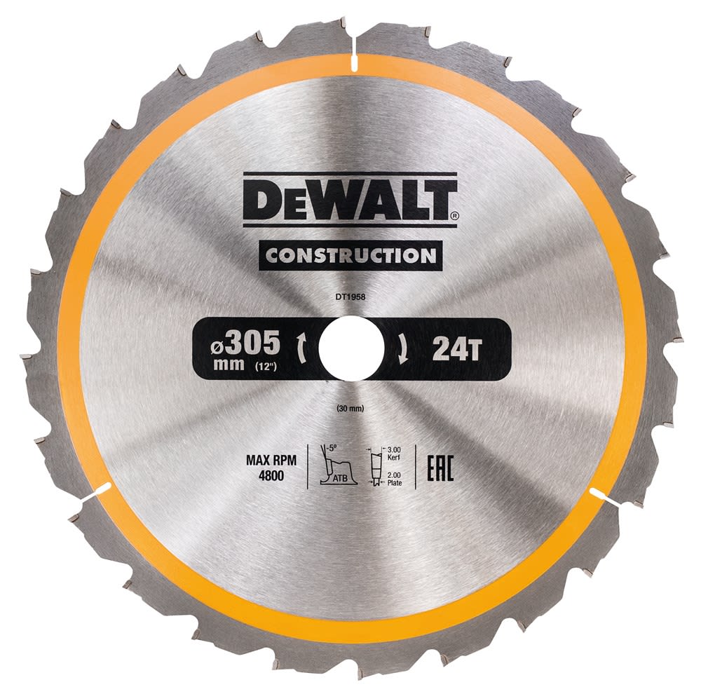 DeWALT Cirkelzaagblad Construction DT1958QZ 305x30x3mm 24tands