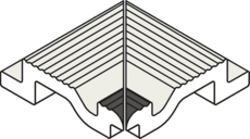 Product afbeelding voor Villeroy & Boch Binnenhoek Pro Architectura 3.0 Pool System Solid Grey - Neutral White 12x12cm Mat 3021C3060010