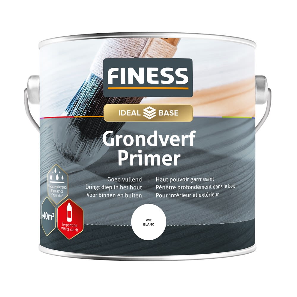 Finess Grondverf Binnen/Buiten 2,5L Wit