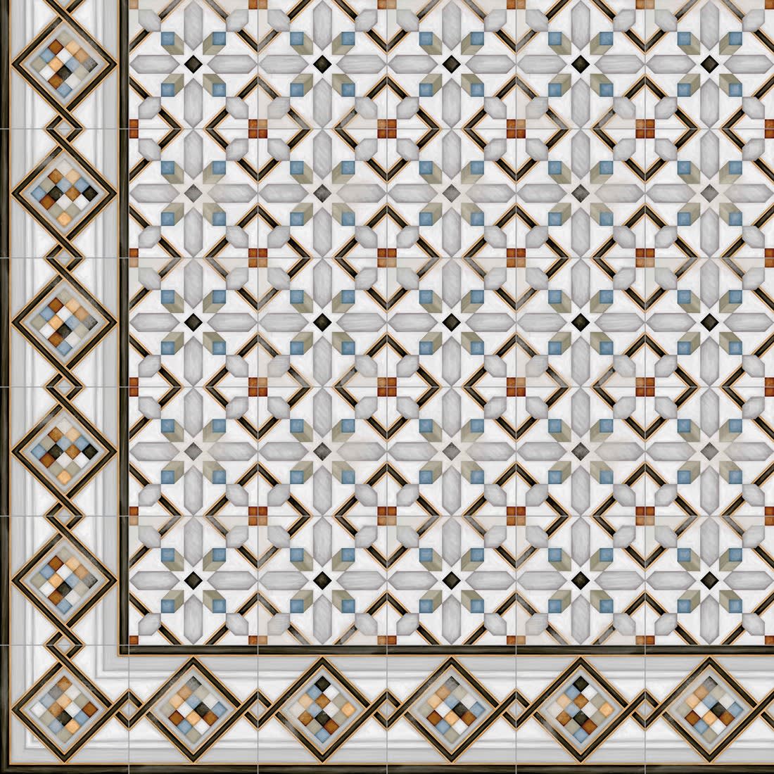 Product afbeelding voor Decortegel Vodevil Demel Multi. 20x20cm 8mm Mat R9