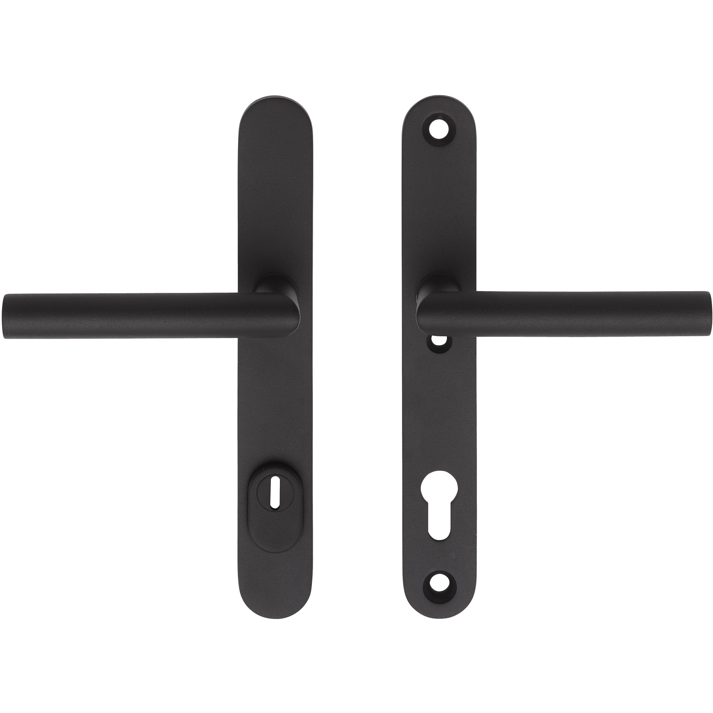 Product afbeelding voor Skantrae Hang- En Sluitwerkpakket 90 201-211 L1 Zwart Rhea Ovaal Smal 2x Kruk Meerpuntssluiting + 4x AXA Scharnier