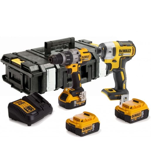 DeWALT Voordeelset DCK276P3QW XR Brushless XRP Schroef-/Klopboormachine DC996 En Slagschroevendraaier DCF887 3x5,0Ah