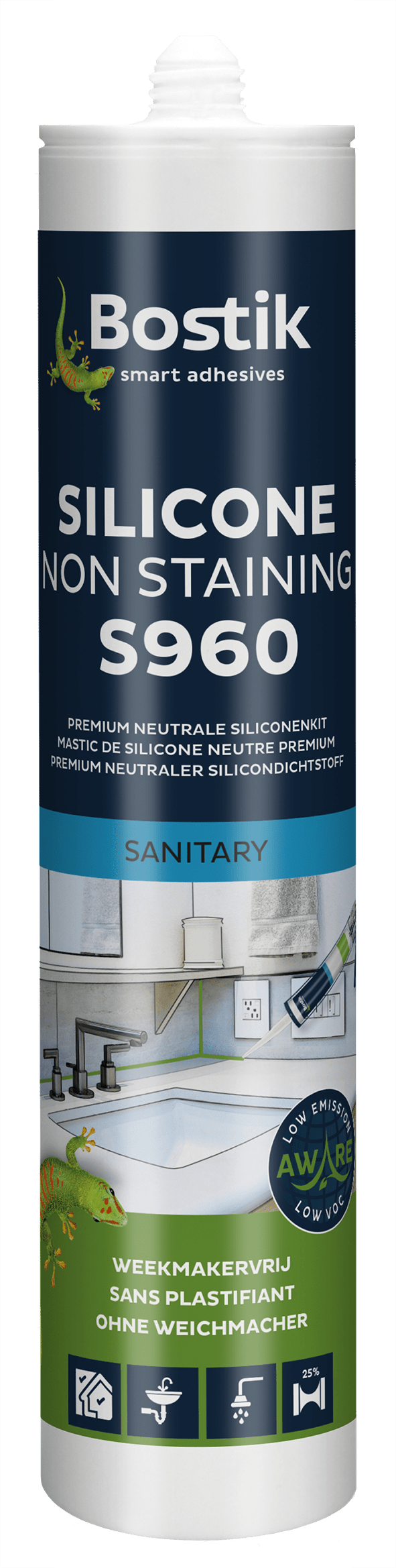 Bostik Siliconenkit S960 Non-Staining 310ml Transparant