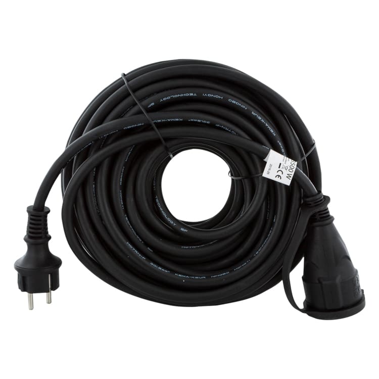 Verlengsnoer 3x1,5mm IP44 Randaarde 20 Meter Neopreen Zwart 5520431