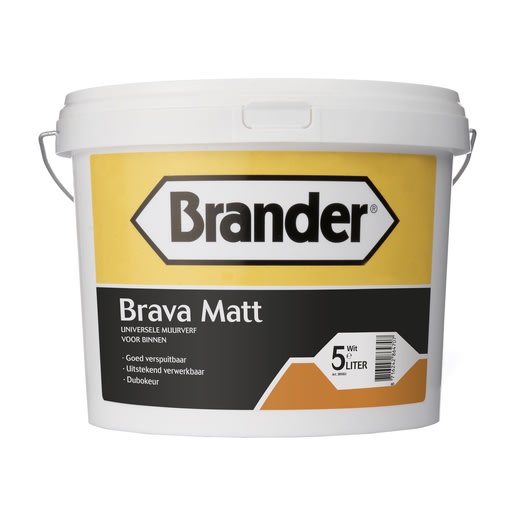 Brava Matt Muurverf Binnen 5L Wit