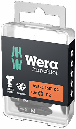 Wera Bitset Impaktor 25mm PZ-1 10-Delig