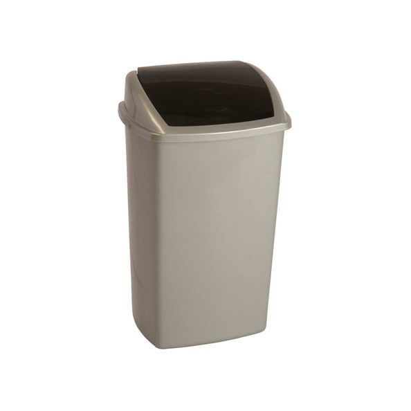 Afvalbak 50L Met Swingdeksel Grijs/Zwart