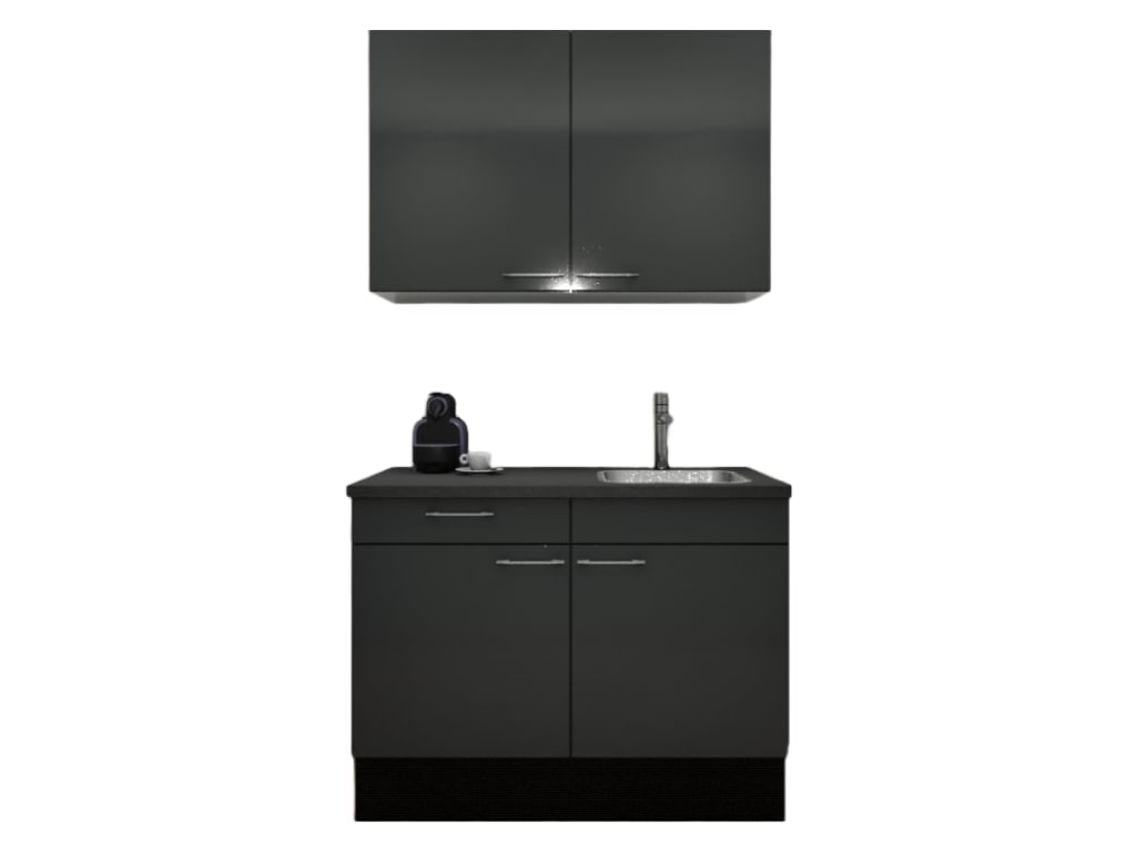 Procasa Keuken 120cm Compleet Dark Grey Spoelbak Rechts