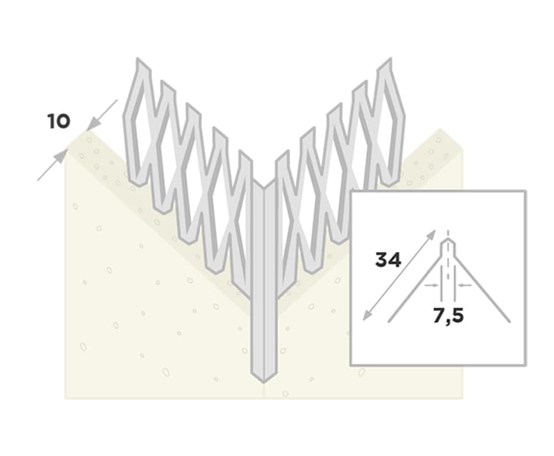 Product afbeelding voor Ripstaal Hoekbeschermer 1007 300cm 10mm Aluzink