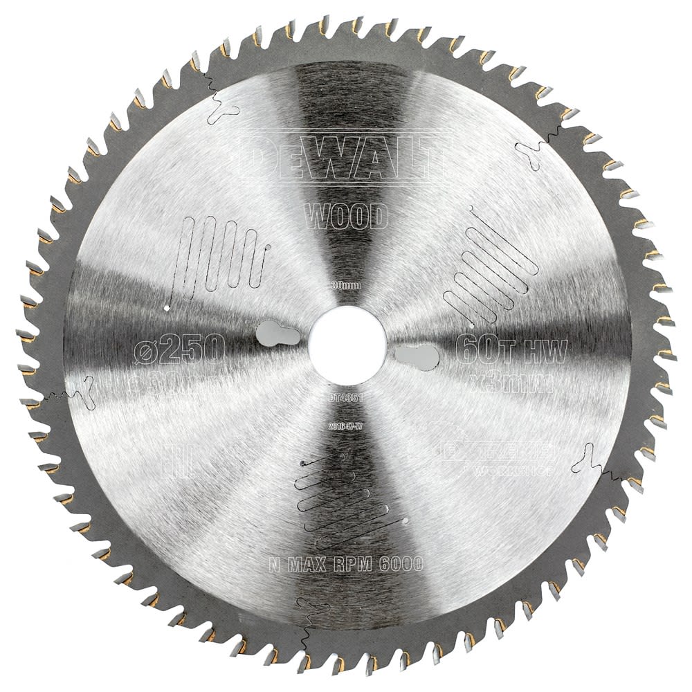 DeWALT Cirkelzaagblad Extreme DT4351QZ 250x30mm 60tands
