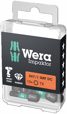 Wera Bitset Impaktor 25mm TX-20 10-Delig