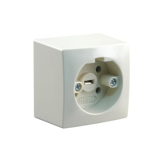 Perilex Opbouw Contactdoos 16A Creme 0137220