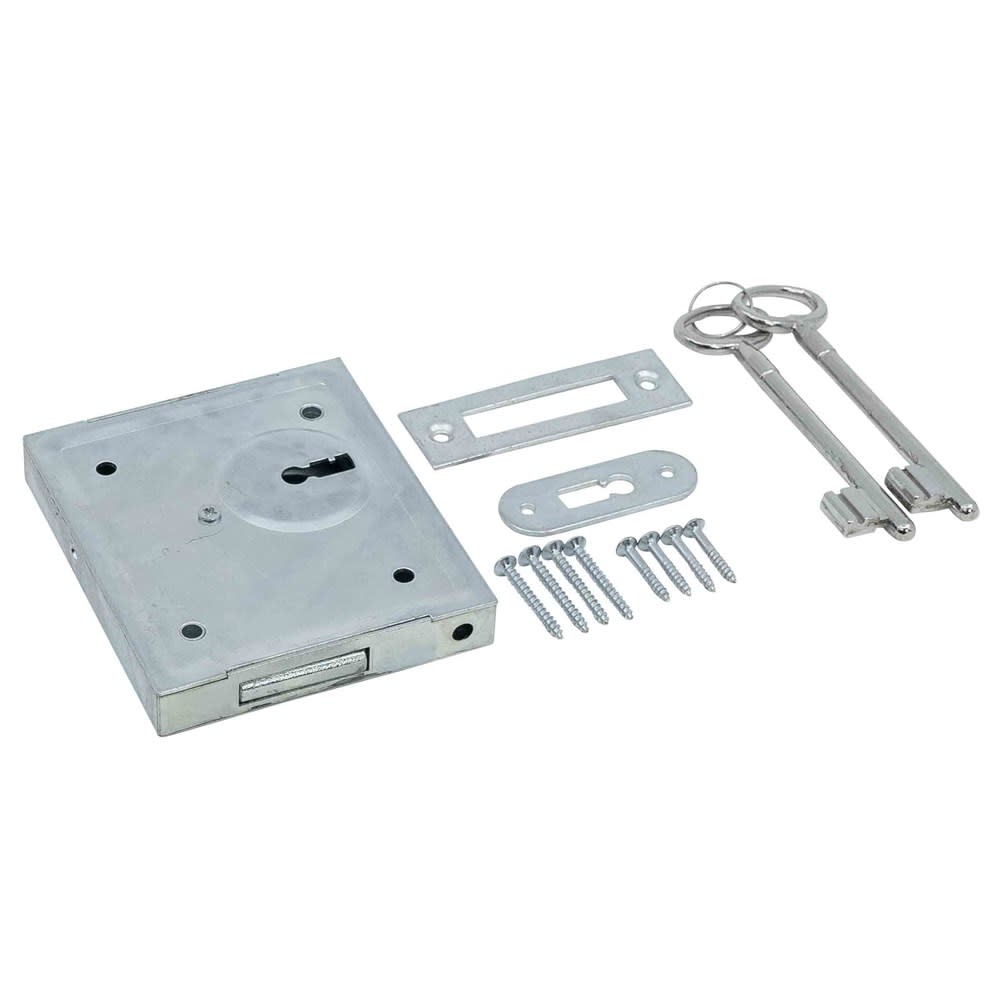 Kelderbandslot 88x100mm Verzinkt Met 2 Sleutels