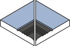 Product afbeelding voor Villeroy & Boch Binnenhoek Pro Architectura 3.0 Pool System Solid Grey - Icy Blue 12x12cm Mat 3051C3070010